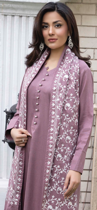 Dusky Pink Raniya.h 3pc Dhanak Suit