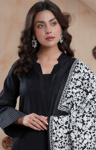 Black Raniya.h 3pc Dhanak Suit