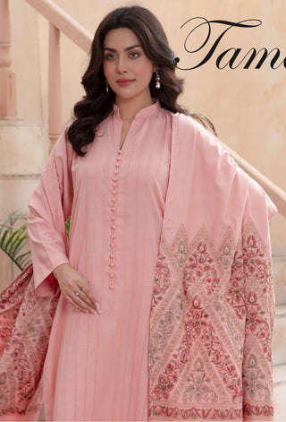 Baby Pink Raniya.h 3pc Dhanak Suit