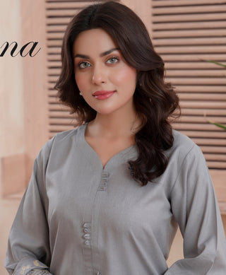 Grey Raniya.h 3pc Dhanak Suit