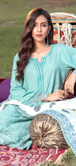 Mint Green Munira 3pc Dhanak Suit