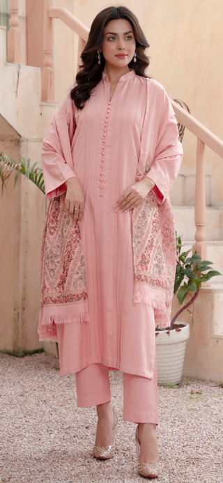 Baby Pink Raniya.h 3pc Dhanak Suit