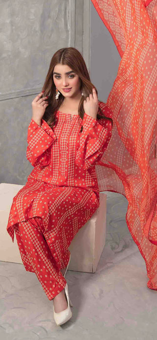 Chunri style Linen 3pc Suit