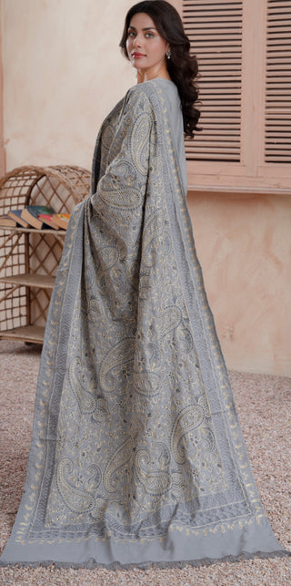 Grey Raniya.h 3pc Dhanak Suit