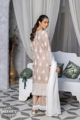 Beige 3pc Readymade with Palazzo Trousers