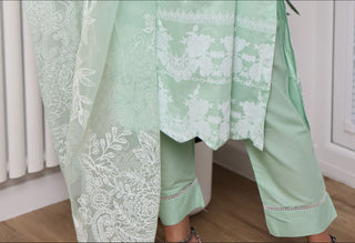 Mint Lawn Aline 3pc Suit with Organza Scarf