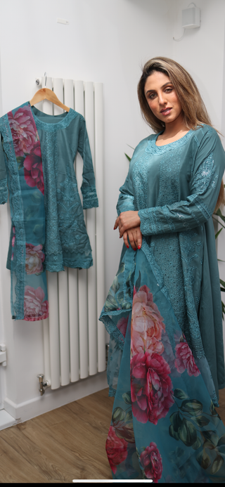 Mint 3pc Summer Chickenkari Dress