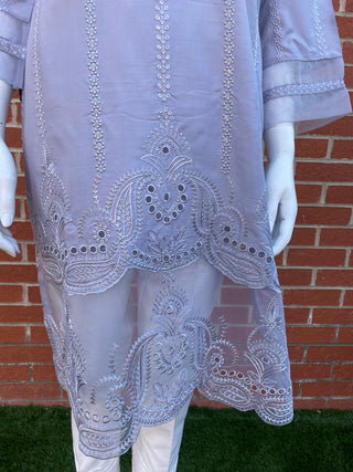 Grey Lawn Kurta with Sequence detailing